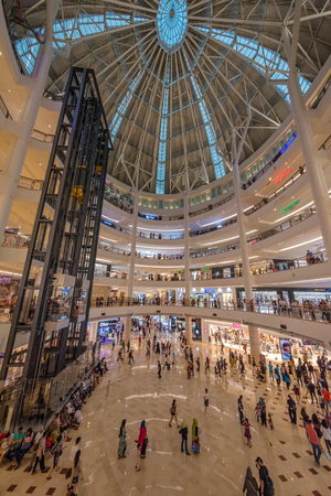 KUALA LUMPUR, MALAYSIA - JULY 21: Interior of Suria KLCC shopping mall, a famous mall at the base of the Petronas Towers on July 21, 2018 in Kuala Lumpurのeditorial素材
