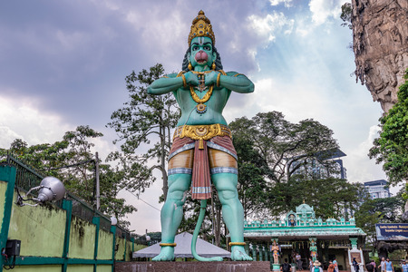 KUALA LUMPUR, MALAYSIA - JULY 26: This is the statue of statue of Lord Hanuman at the Batu caves, a...
