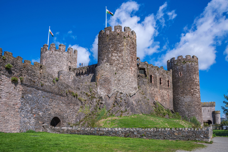 View of Conwy Castle in Wales, UKのeditorial素材