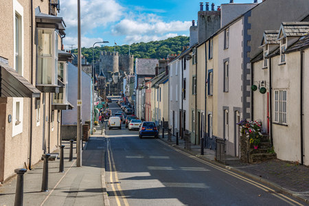 CONWY, UNITED KINGDOM - SEPTEMBER 05: This is a residential street in Conwy town an old historic...