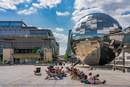 BRISTOL, UNITED KINGDOM - JULY 03: This is a view of the Planetarium landmark at the We The Curious Museum on July 03, 2019 in Bristolのeditorial素材