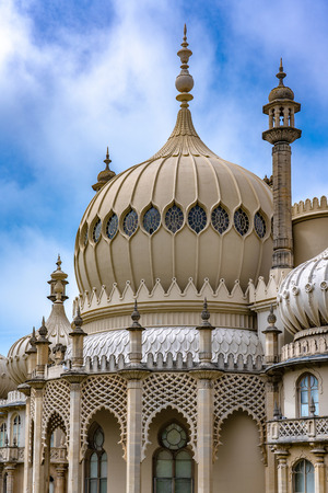 BRIGHTON, UNITED KINGDOM - JULY 24: Architecture of the historic Royal Pavilion palace, a popular tourist destination on July 24, 2019 in Brightonのeditorial素材