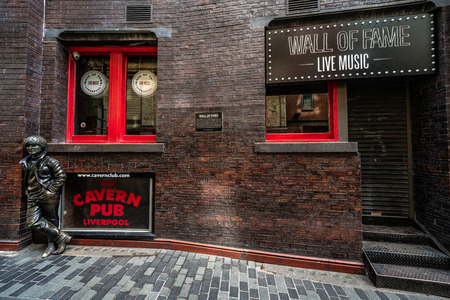 LIVERPOOL, UNITED KINGDOM - AUGUST 13: This is the famous Cavern Club in the Cavern Quarter, a tourist area known for the Beatles on August 13, 2019 in Liverpoolのeditorial素材