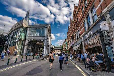 LONDON, UNITED KINGDOM - AUGUST 22: This is Stoney Street, a busy street shopping street outside...