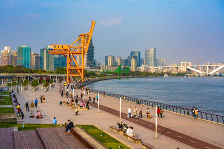 SHANGHAI, CHINA, NOVEMBER 02: This is the West Bund, a modern riverside area famous for its Art Galleries on November 02, 2019 in Shanghaiのeditorial素材