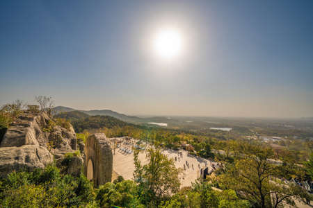 NANJING, CHINA - NOVEMBER 10: Mountain view of the scenery at Niushoushan Cultural Tourism Zone  on November 10, 2019 in Nanjingのeditorial素材