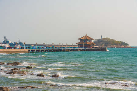 QINGDAO, CHINA - NOVEMBER 12: View of Zhanqiao Pier, a famous travel destination in the Zhongshan Road District on November 12, 2019 in Qingdaoのeditorial素材
