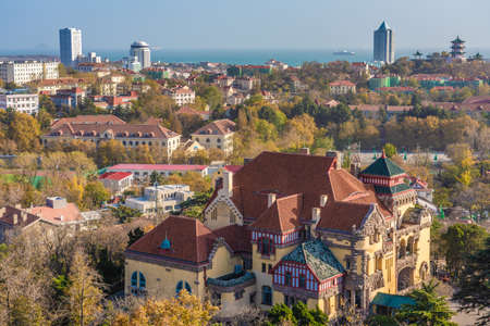 QINGDAO, CHINA - NOVEMBER 14: This is the Former Residence the Pastor to German Governor, a famous landmark building on November 14, 2019 in Qingdaoのeditorial素材