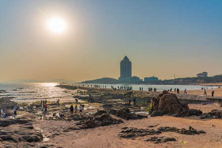 QINGDAO, CHINA - NOVEMBER 15: This is a beach view in the Badaguan scenic area, a popular travel destination on November 15, 2019 in Qingdaoのeditorial素材