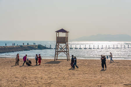 QINGDAO, CHINA - NOVEMBER 15: Beach view at Badaguan scenic area, a popular travel destination on November 15, 2019 in Qingdaoのeditorial素材