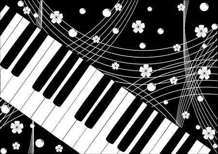 Musical instruments:  keyboard. Violin key. Vector.のイラスト素材