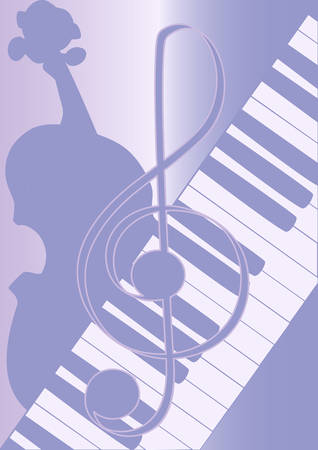 Musical instruments: violin, keyboard. Violin key. Vector.のイラスト素材