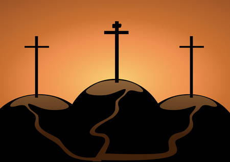Calvary, an illustration of the crucifixion. Vectorのイラスト素材