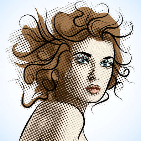 Beautiful portrait of a girl.のイラスト素材