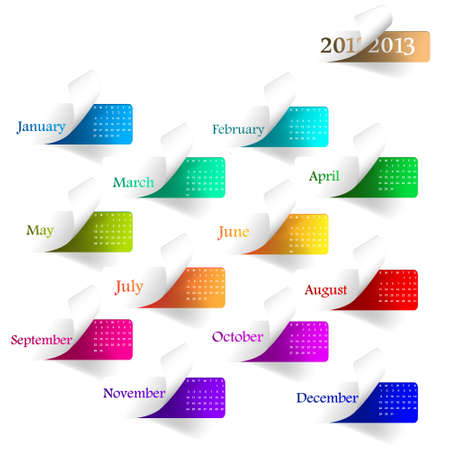 Clean 2013 business wall calendarのイラスト素材