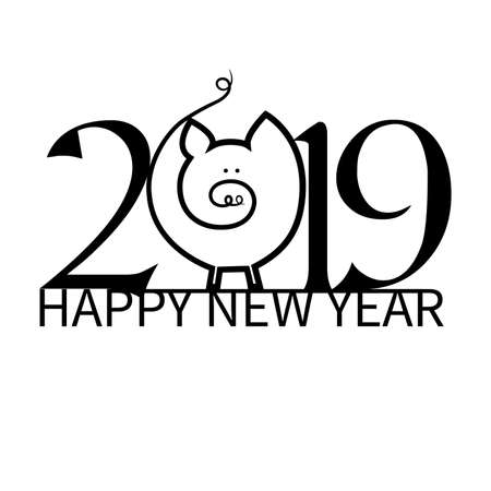 New Year on the background figures on paper, paging Vector illustrationのイラスト素材