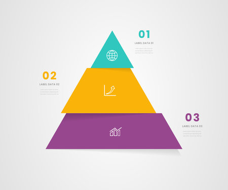 Pyramid infographic design template with place for your data. Vector illustration.のイラスト素材