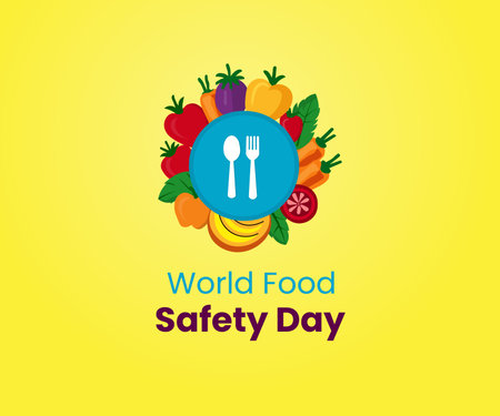 World Food Safety Day Vector Illustration. Suitable for greeting card, poster and bannerのイラスト素材