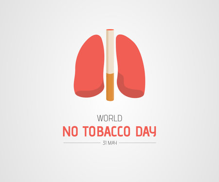 World No Tobacco Day Vector Design Illustration with lungs symbolのイラスト素材