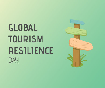 Global tourism resilience day vector bannerのイラスト素材