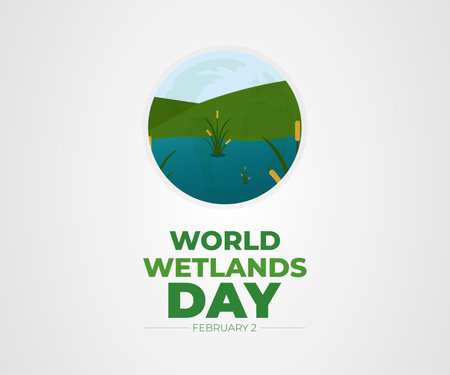 World wetlands day vector banner illustrationのイラスト素材