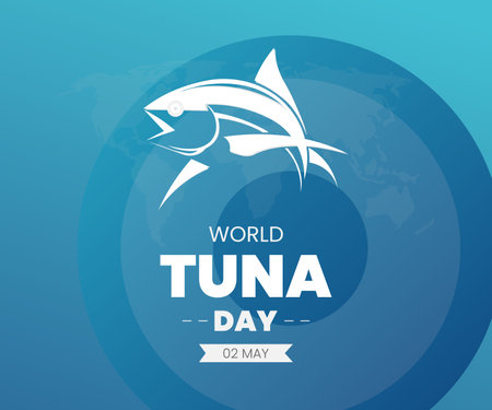 World tuna day vector banner illustrationのイラスト素材
