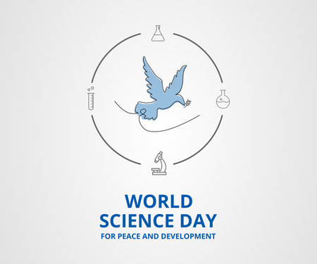World science day for peace and development vector illustration bannerのイラスト素材
