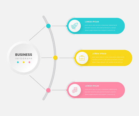 Infographic design template with place for your data. Vector illustration. 3 segmentsのイラスト素材