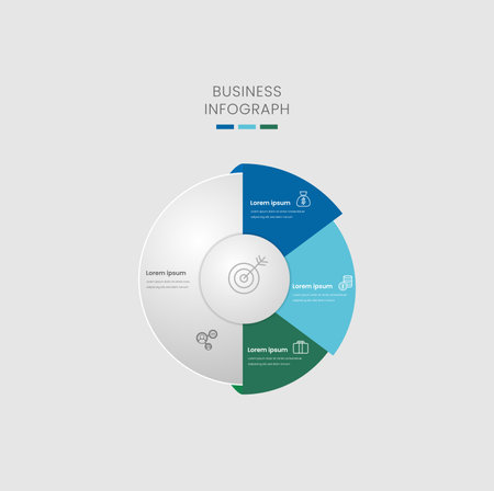 Infographic Design Elements for Your Business Vector Illustration. EPS10, circle 4 part, 4 segmentsのイラスト素材