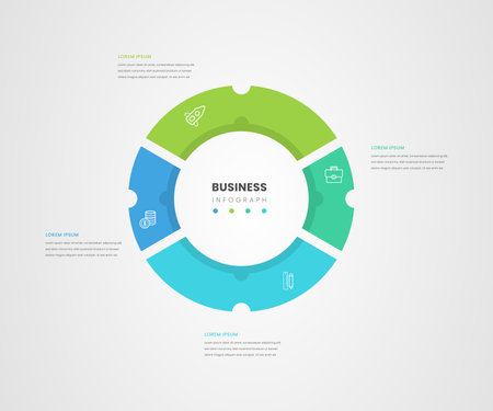 Infographic Design Elements for Your Business Vector Illustration. EPS10, circle chart, 4 segmentsのイラスト素材