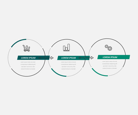 Infographic design template with place for your data. Vector illustration. 3 circles business infographのイラスト素材