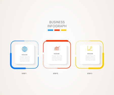 Infographic design template with place for your data. Vector illustration. 3 square optionsのイラスト素材