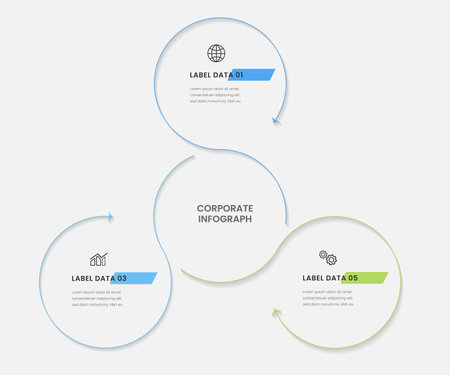 Infographic design template with place for your data. Vector illustration. 4 circles, 4 optionsのイラスト素材