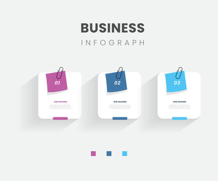 Infographic Design Elements for Your Business Vector Illustration. EPS10, 3 square shapes, 3 optionsのイラスト素材