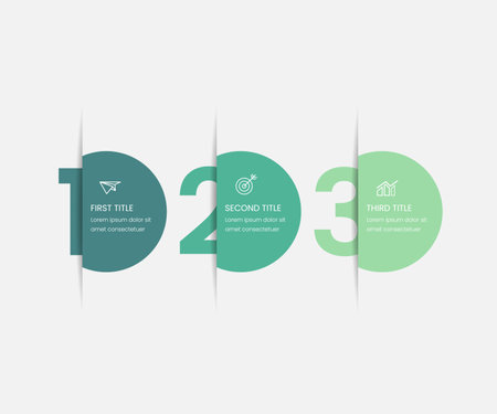 Infographic Design Elements for Your Business Vector Illustration. 3 numbered circleのイラスト素材