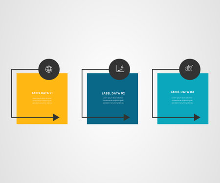 3 square business infographのイラスト素材