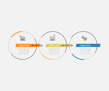 Infographic Design Elements for Your Business Vector Illustration. EPS10, 3 circle infographのイラスト素材