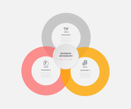 Infographic Design Elements for Your Business Vector Illustration. 3 circlesのイラスト素材
