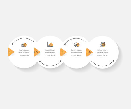 Infographic design template. Creative concept with 4 steps. Can be used for workflow layout, diagram, banner, webdesign. Vector illustrationのイラスト素材