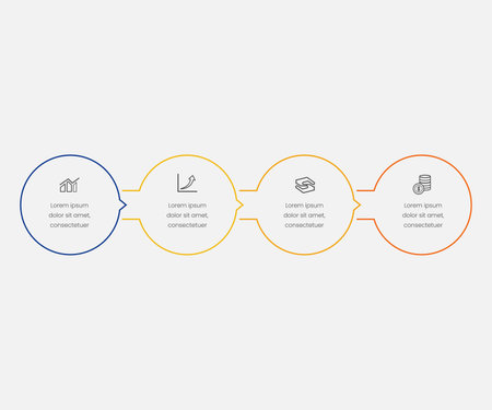 Set Of 4 Editable Trade Outline Icons. Includes Symbols Such As Notebook, Growth, Pie Chart And More. Can Be Used For Web, Mobile, UI And Infographic Design.のイラスト素材