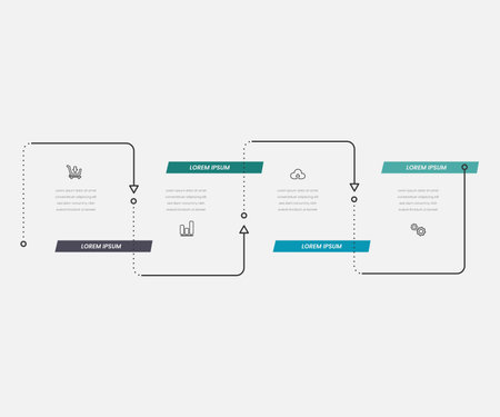 Infographic design template with place for your data. Vector illustration. 4 steps infographのイラスト素材