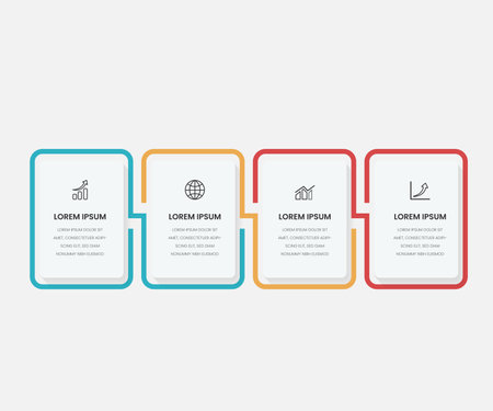 Infographic Design Elements for Your Business Vector Illustration. EPS10, 4 steps business infographのイラスト素材