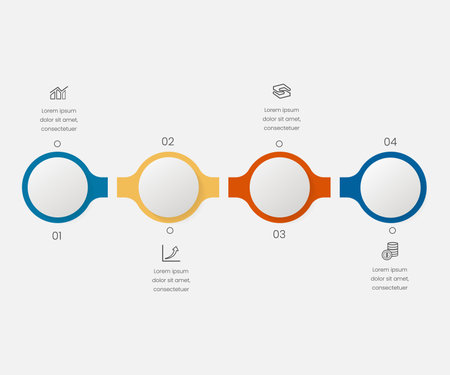 Infographic design template with place for your data. Vector illustration. 4 steps infographのイラスト素材