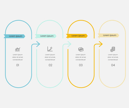 Infographic design template with place for your data. Vector illustration. 4 stepsのイラスト素材