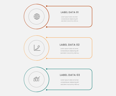 Modern infographics options banner. Vector illustration can be used for workflow layout, diagram, number options, web design. 3 circle, 3 stepsのイラスト素材