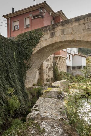Medieval stone bridge in the Basque Country