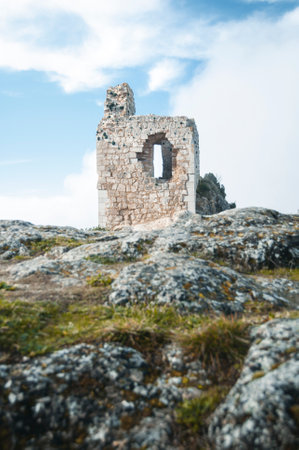 Portilla medieval castle - Zabalate, Alava, Basque Countryの写真素材