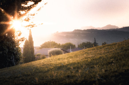 Landscape of the Basque town of Ribabellosa, Erriberabeitia, Alava, Pais Vascoの写真素材