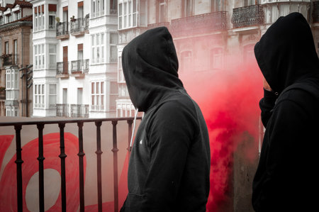 Concentration organized by Ikasle Abertzaleak as a consequence of the student strike of October 27. Place: Vitoria - Gasteiz, Alava-Araba, Basque Country, Spain Date 10/27/2022のeditorial素材