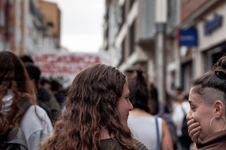 Concentration organized by Ikasle Abertzaleak as a consequence of the student strike of October 27. Place: Vitoria - Gasteiz, Alava-Araba, Basque Country, Spain Date 10/27/2022のeditorial素材